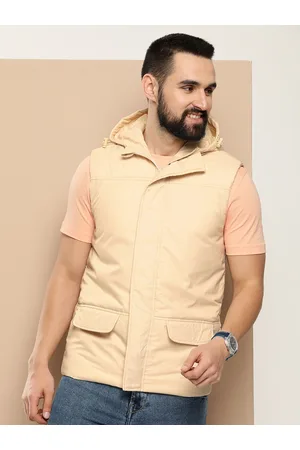 HERE&NOW Solid Sleeveless Hooded Puffer Jacket