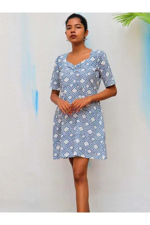 Chidiyaa Women White A-Line Cotton Dress