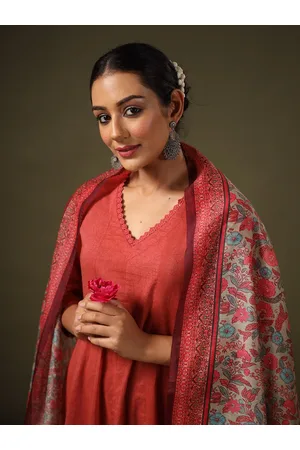 anayna Anarkali Pure Cotton Kurta With Trousers & Dupatta