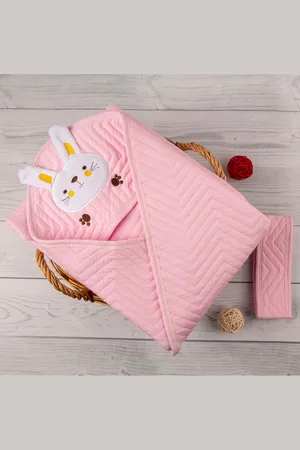 Baby Moo Infants Pink Pure Cotton Bunny Summer Quilt