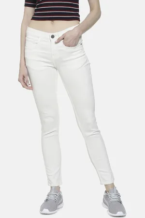 Campus Women White Super Skinny Fit High-Rise Clean Look Jeans