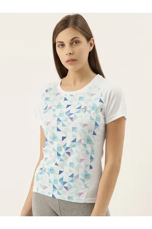 Campus Women White Printed Round Neck T-shirt