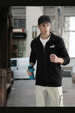 PUMA Men Black Essentials Regular Fit Track Sustainable Jacket