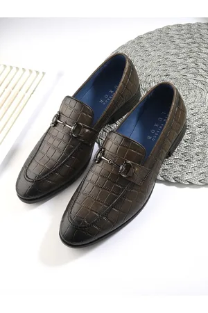 San Frissco Men Textured Genuine Leather Formal Loafers