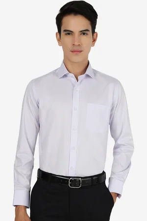 Greenfibre Slim Fit Spread Collar Long Sleeve Pocket Cotton Formal Shirt