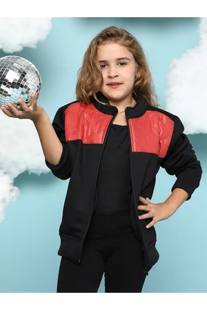 Instafab Girls Colourblocked Windcheater Cotton Bomber Jacket