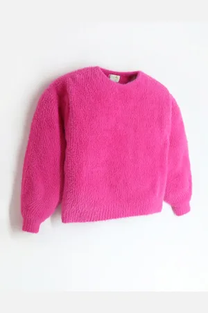 Cherry Crumble Girls Round Neck Long Sleeve Pullover Sweater