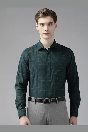 Blackberrys Slim Fit Grid Tattersall Checked Pure Cotton Formal Shirt