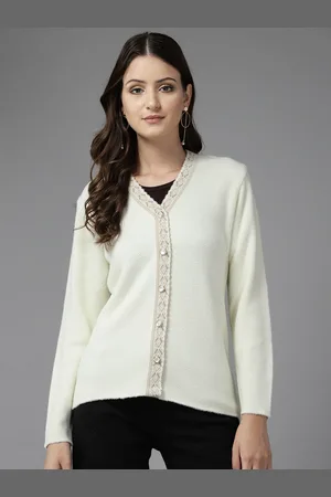 Cayman Women Self Design Woollen Cardigan