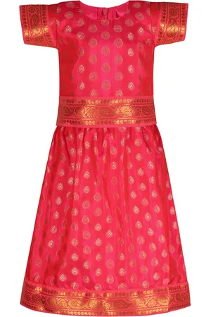 Wish Karo Girls Woven Design Zari Ready to Wear Lehenga & Choli