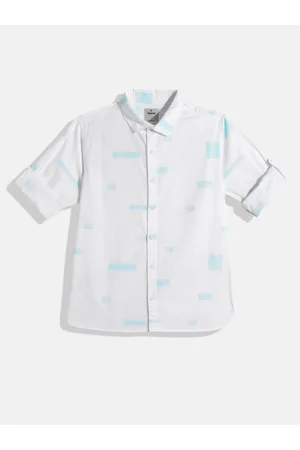 WROGN Boys Slim Fit Pure Cotton Printed Casual Shirt