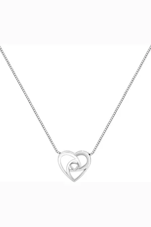 Kicky And Perky 925 Sterling Silver-Plated & Heart Shape Pendant With Chain