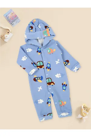 MeeMee Infants Hooded Cotton Rompers