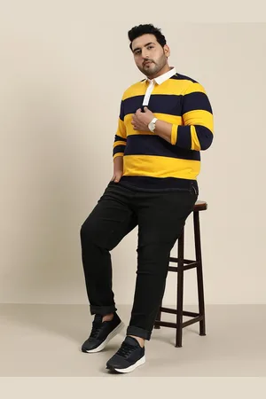 Sztori Men Plus Size Striped Sweatshirt