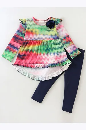 CrayonFlakes Girls Printed Top with Leggings