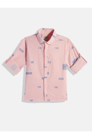 WROGN Boys Slim Fit Pure Cotton Printed Casual Shirt