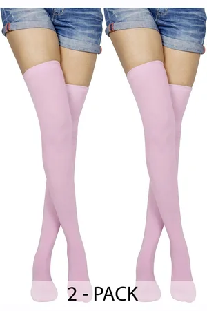 BAESD Pack Of 2 Cotton Thigh-High Stockings