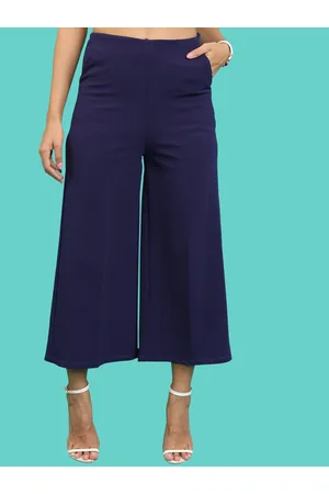 Ketch Women Flared Mid-Rise Culottes Trousers