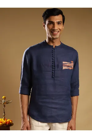 Andamen Mandarin Collar Linen Kurta