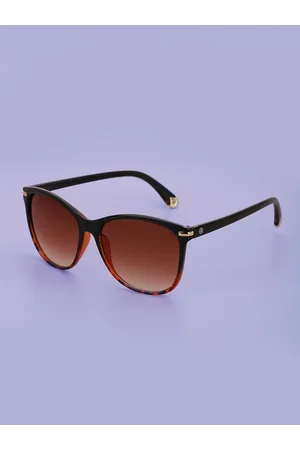 Carlton London Unisex Brown Lens Rectangle Sunglasses with UV Protected Lens CLSW268