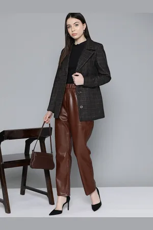 Chemistry Notched Lapel Collar Single Breasted Checked Overcoat