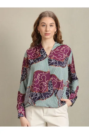 Ralph Lauren Abstract Printed V-Neck Top