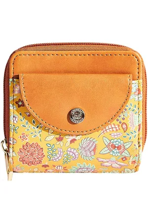 TEAL Women Floral Printed Zip Detail PU Zip Around Wallet