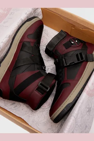 The Souled Store Men Mid -Top Colourblocked Deadpool: Utility Suit Canvas Sneakers