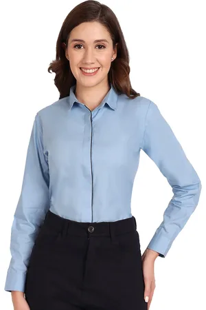 ASCIIBLUES Regular Fit Spread Collar Long Sleeve Cotton Formal Shirt