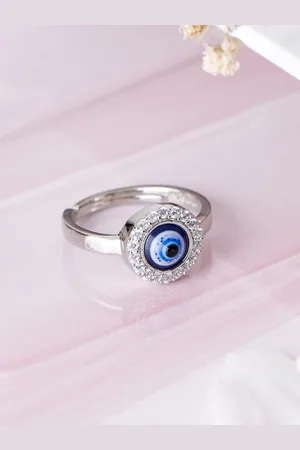 Zavya Women Rhodium-Plated CZ Studded 925 Pure Sterling Silver Finger Ring