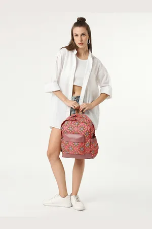 CRAYTON Women Floral Printed Backpack With Compression Straps
