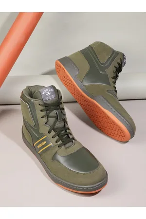WROGN Men Round-Toe Mid-Top Sneakers