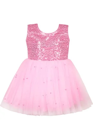 Wish Karo Infant Girls Embellished Net Fit & Flare Dress