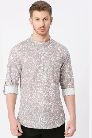 VALEN CLUB Floral Printed Mandarin Collar Cotton Kurta