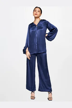 AND V-Neck Puff Sleeves Top With Trouser