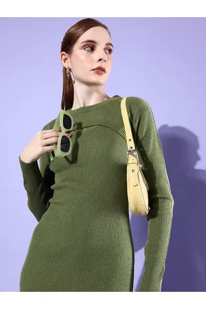 DressBerry Knitted Jumper Dress With Shoulder Crop Top