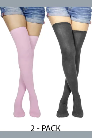 BAESD Pack Of 2 Cotton Thigh-High Stockings