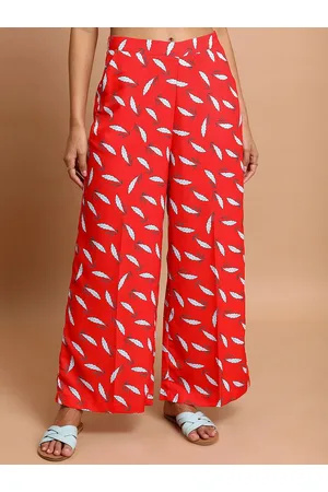 Ketch Women Conversational Printed Flared Parallel Trousers