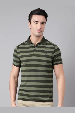 Woodland Striped Polo Collar Cotton T-shirt