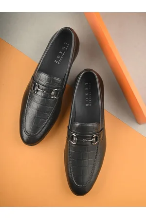 San Frissco Men Textured Genuine Leather Formal Loafers