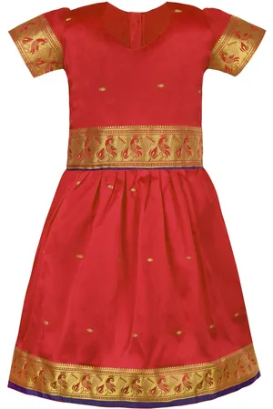 Wish Karo Girls Woven Design Zari Ready to Wear Lehenga Choli