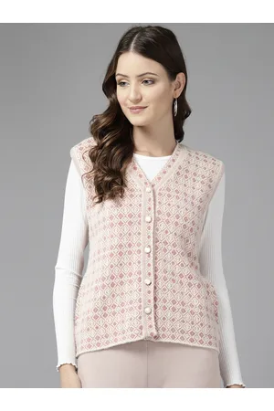 Cayman Women Printed Woollen Cardigan