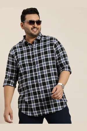 Sztori Men Plus Size Original Opaque Checked Casual Shirt