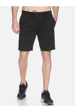 Campus Men Black Solid Regular Fit Sports Shorts