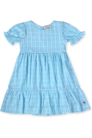 Gini & Jony Blue Printed Cotton Girls Dress - Gini & Jony - 3169762