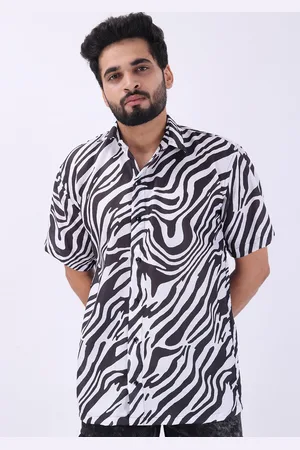 Brown brothers Relaxed Abstract Printed Short Sleeves Oversized Casual Shirt