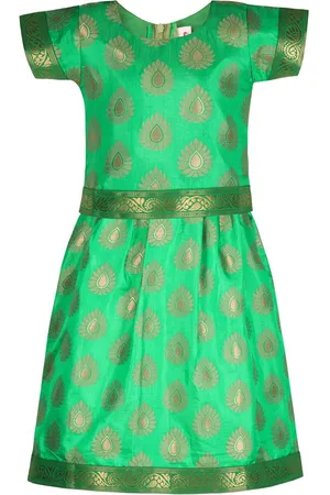 Wish Karo Girls Woven Design Zari Ready to Wear Lehenga & Choli