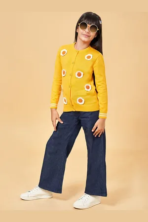 Pantaloons Girls Floral Cardigan Sweater