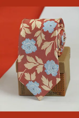 Tossido Men Floral Woven Design Broad Tie