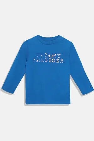 Tommy Hilfiger Boys Typography Printed Long Sleeves Pure Cotton T-shirt